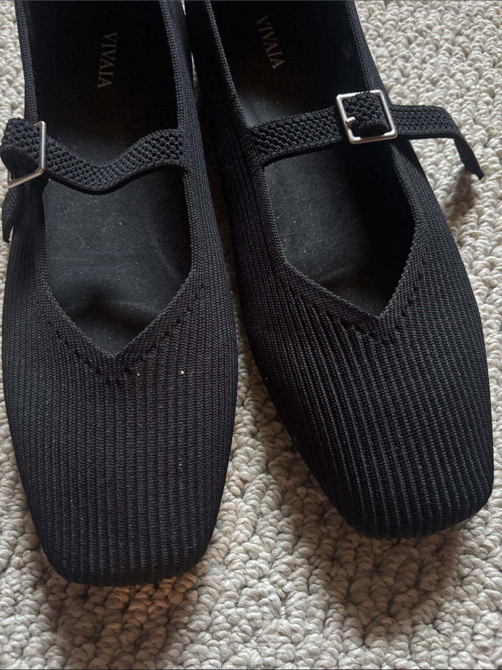 Vivaia Black Mary Jane Knit Flats - Picture 4 of 4